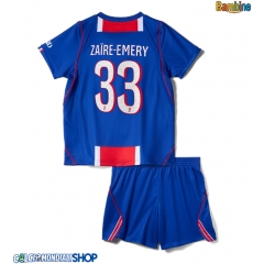 Maglie da calcio Paris Saint-Germain Warren Zaire-Emery #33 Prima Maglia Bambino 2026-27 Manica Corta + Pantaloni corti)